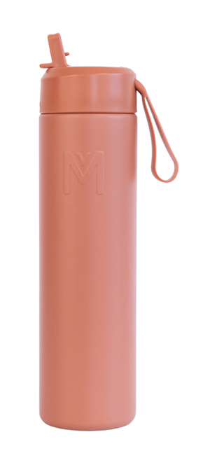 Montii.co Fusion 700ml Drink Bottle with Sipper Lid - Clay