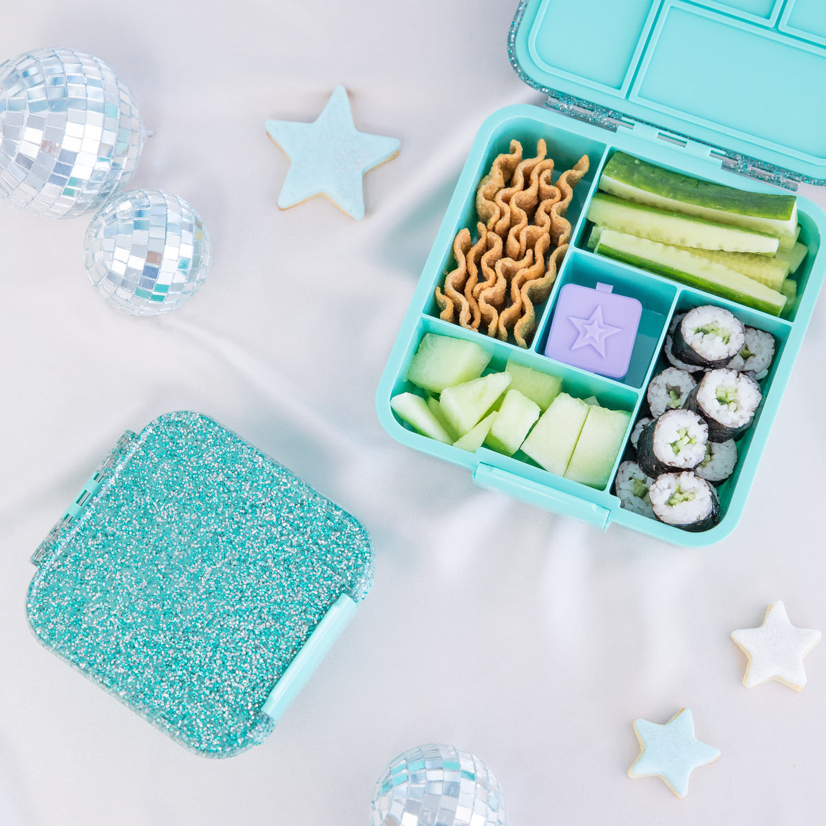 Bento Five Lunch Box - Turquoise Glitter - LIMITED EDITION
