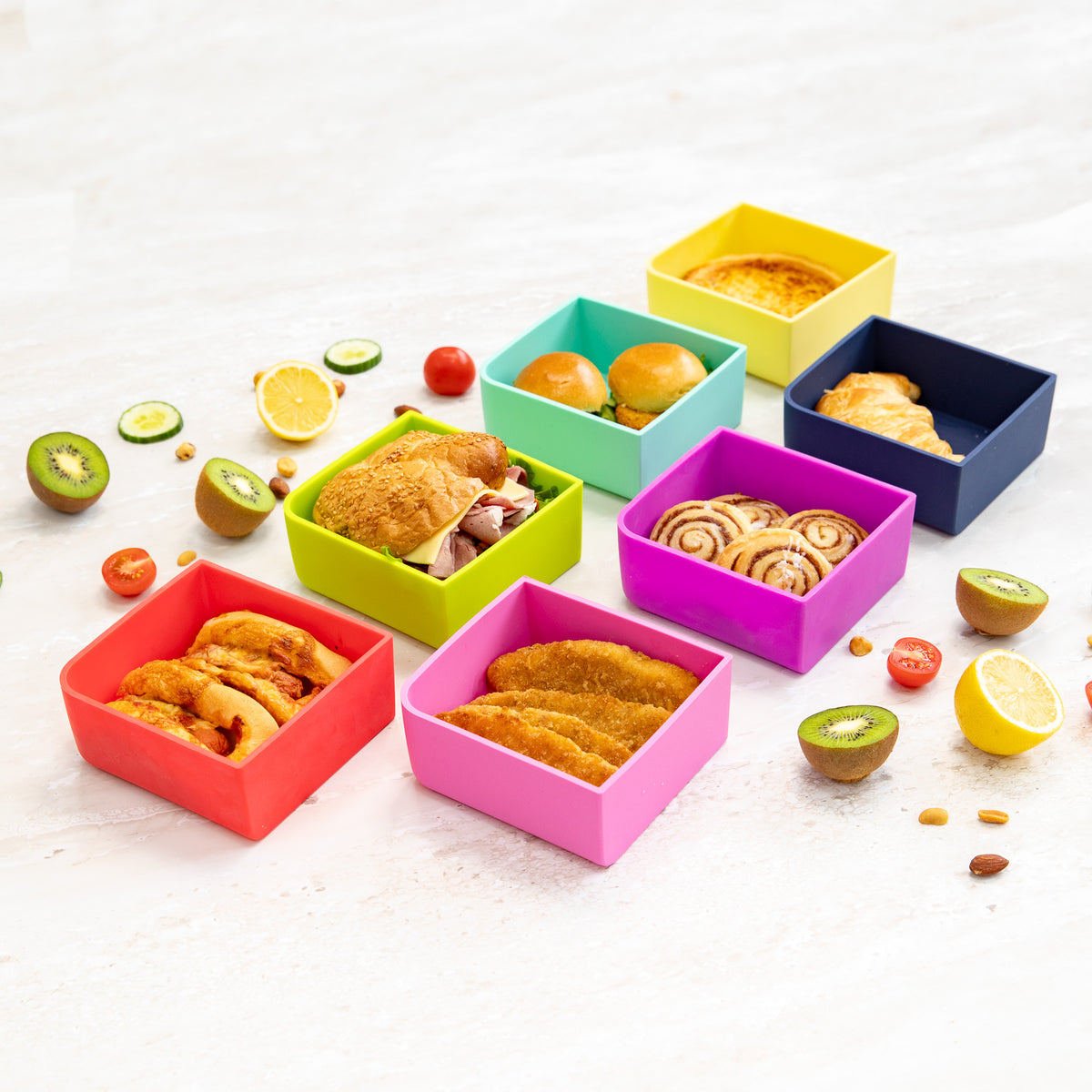Montiico Bento Feast Square Tray - Fuchsia