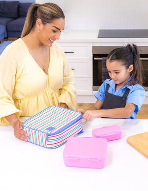 MontiiCo Large Insulated Lunch Bag - Fruity Stripe
