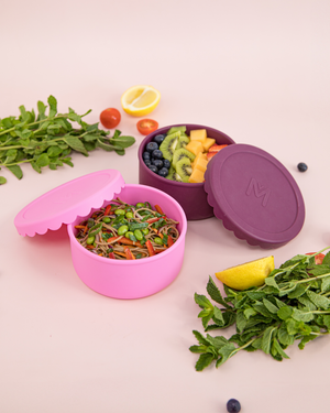 MontiiCo Silicone Scallop Bowl - Ruby