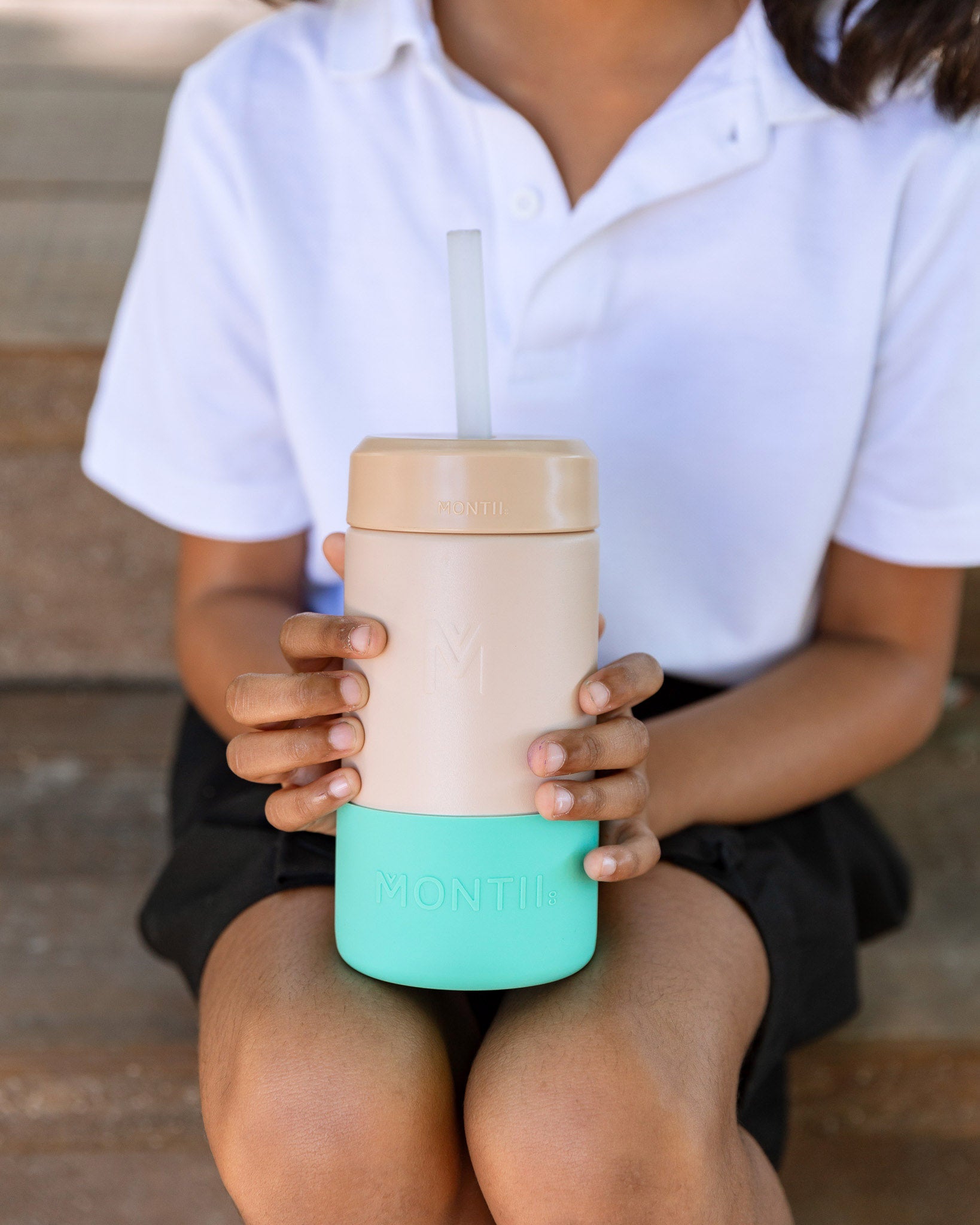 MONTII.CO FUSION 350ml Smoothie Cup & Straw - Dune