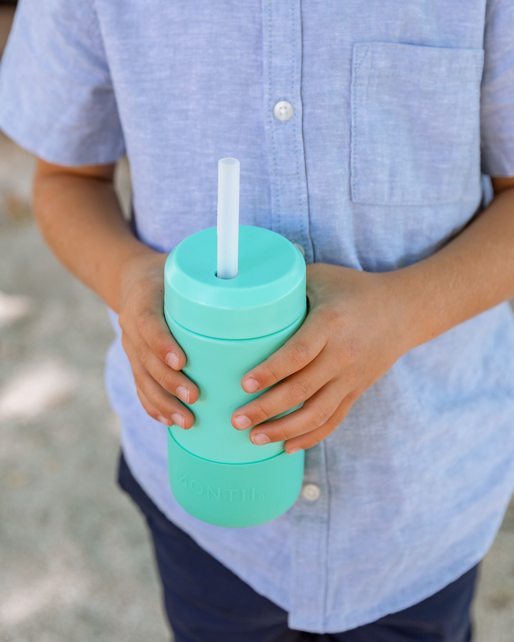 MONTII.CO FUSION 350ml Smoothie Cup & Straw - Lagoon