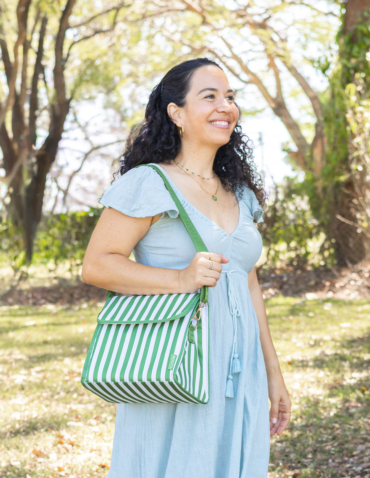 MontiiCo Insulated Lunch Carrier - Pickle Stripe