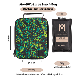 MontiiCo Large Insulated Lunch Bag - Splat  (NEW SIZE)