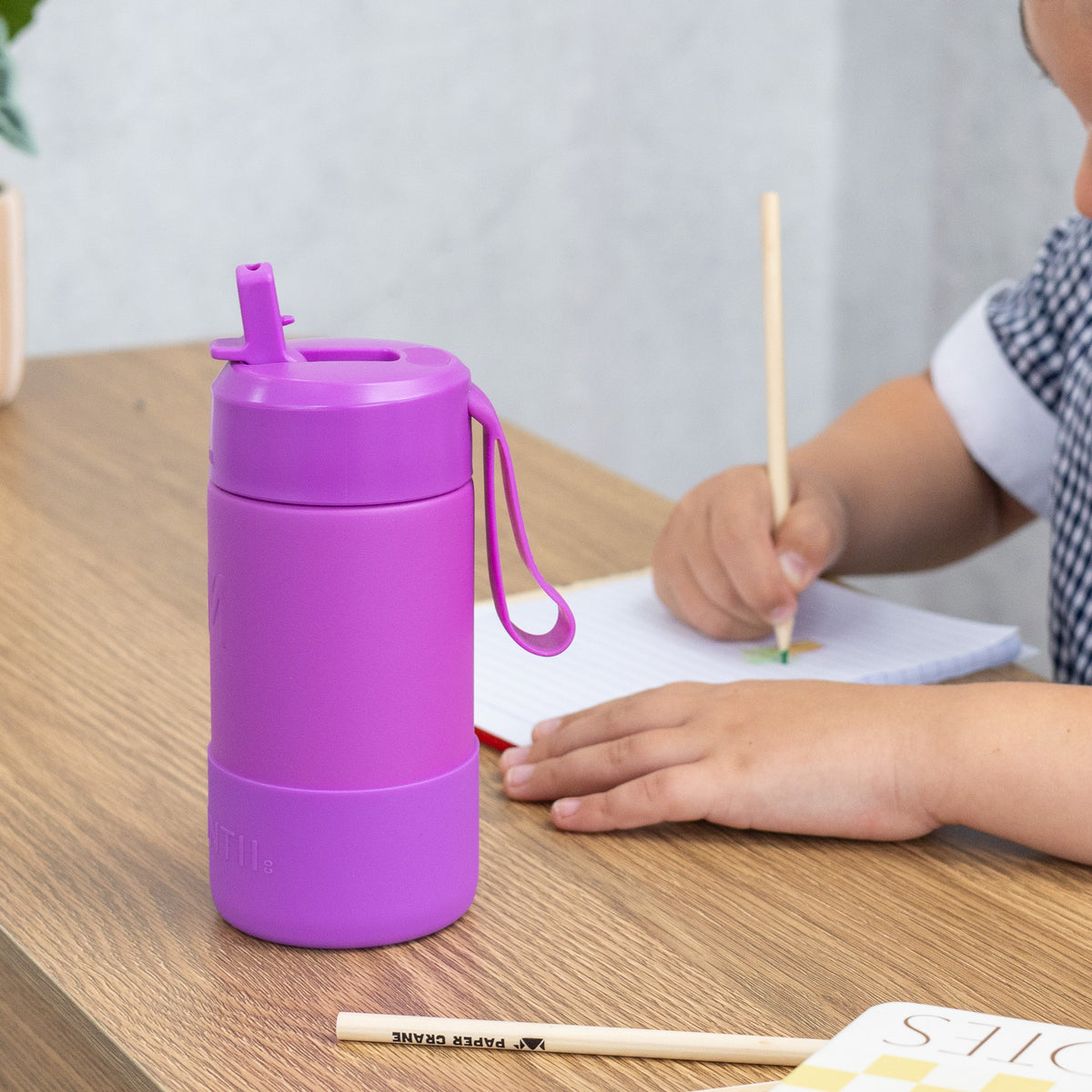 MontiiCo 350ml Drink Bottle Sipper - Fuchsia