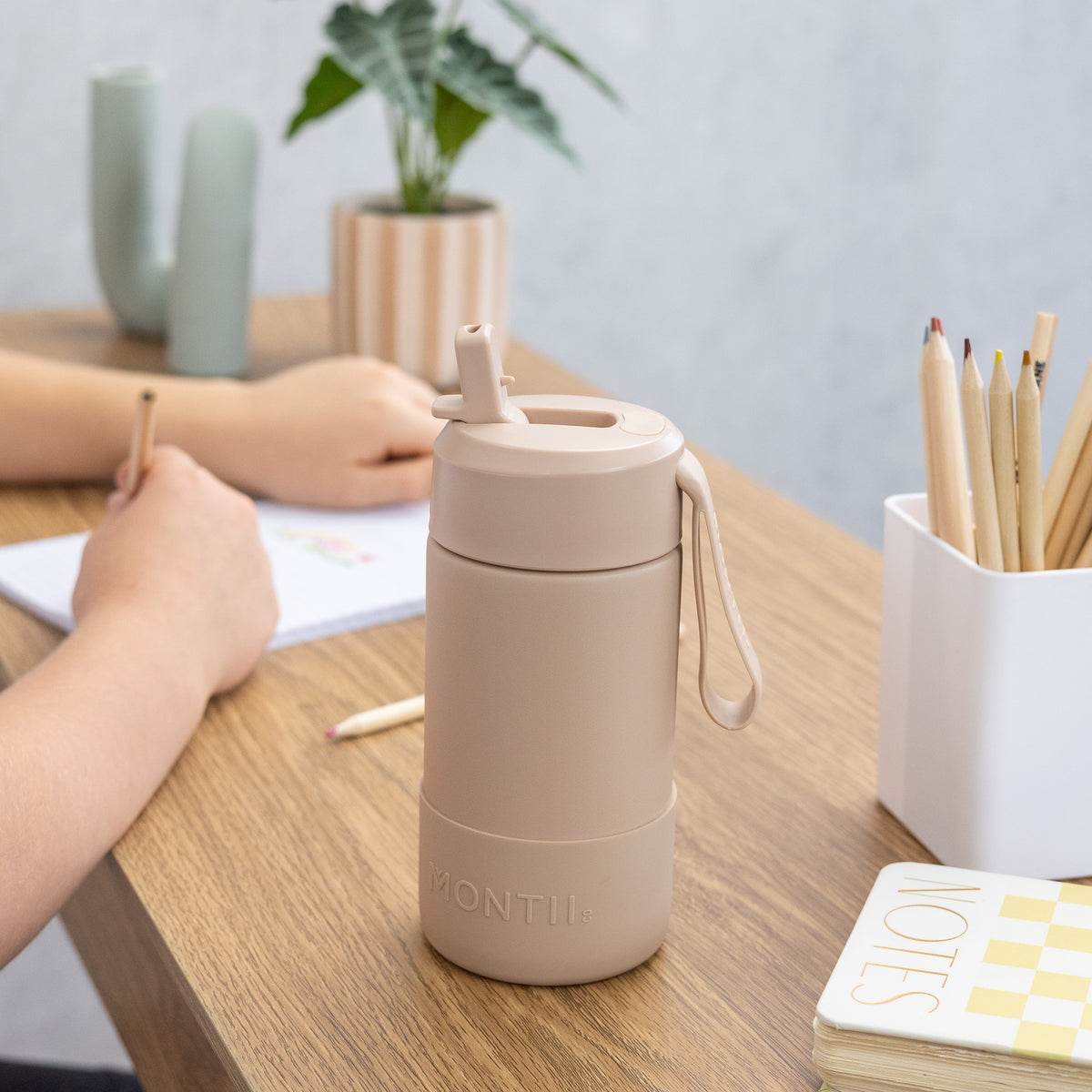 MontiiCo 350ml Drink Bottle Sipper - Sand