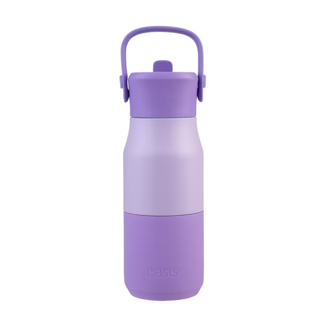 OASIS STAINLESS STEEL DOUBLE WALL INSULATED &#39;JNR&#39; DRINK BOTTLE W/ SIPPER 400ML  - Lilac