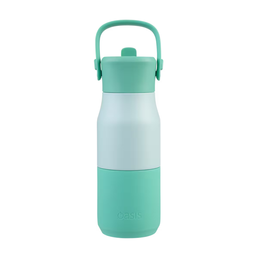 OASIS STAINLESS STEEL DOUBLE WALL INSULATED &#39;JNR&#39; DRINK BOTTLE W/ SIPPER 400ML  - Mint