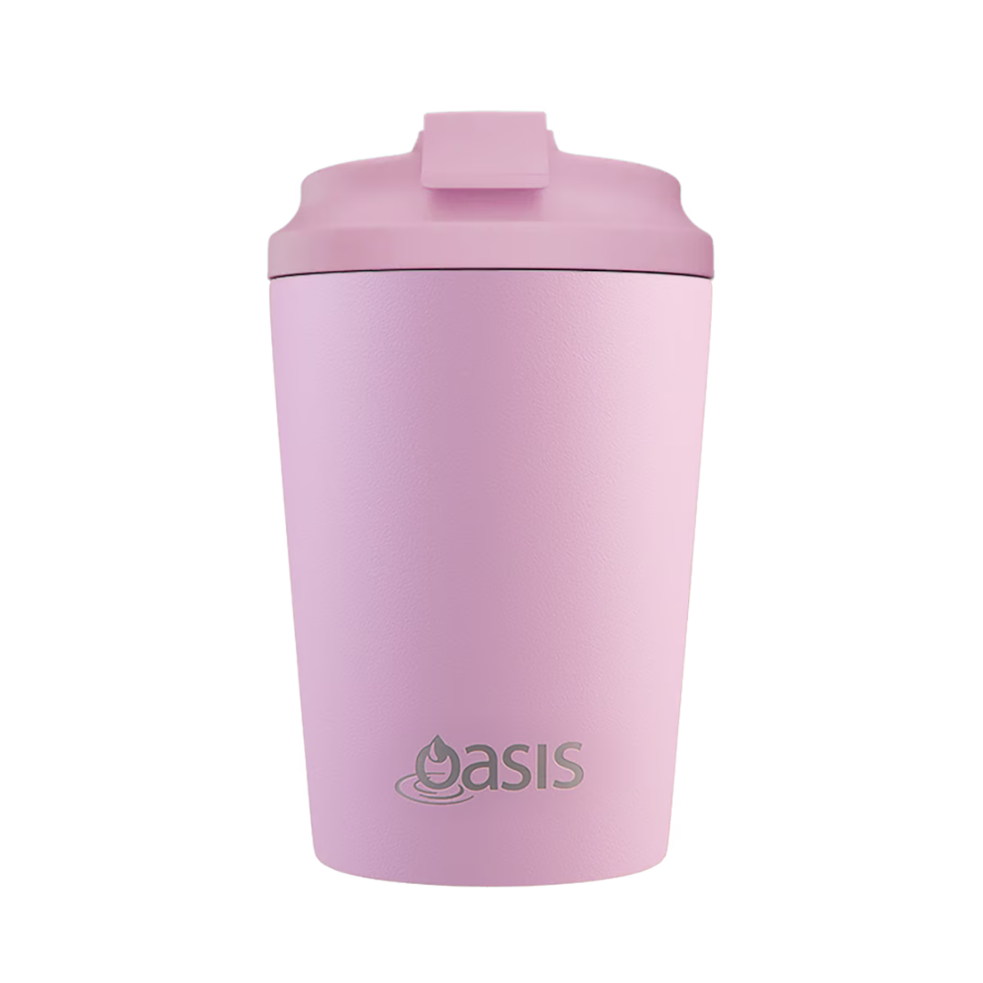 OASIS CERAMIC LINED STAINLESS STEEL DOUBLE WALL INSULATED COFFEE CUP 360ML - BLUSH
