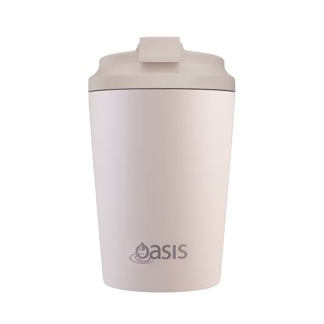 OASIS CERAMIC LINED STAINLESS STEEL DOUBLE WALL INSULATED COFFEE CUP 360ML - OAT