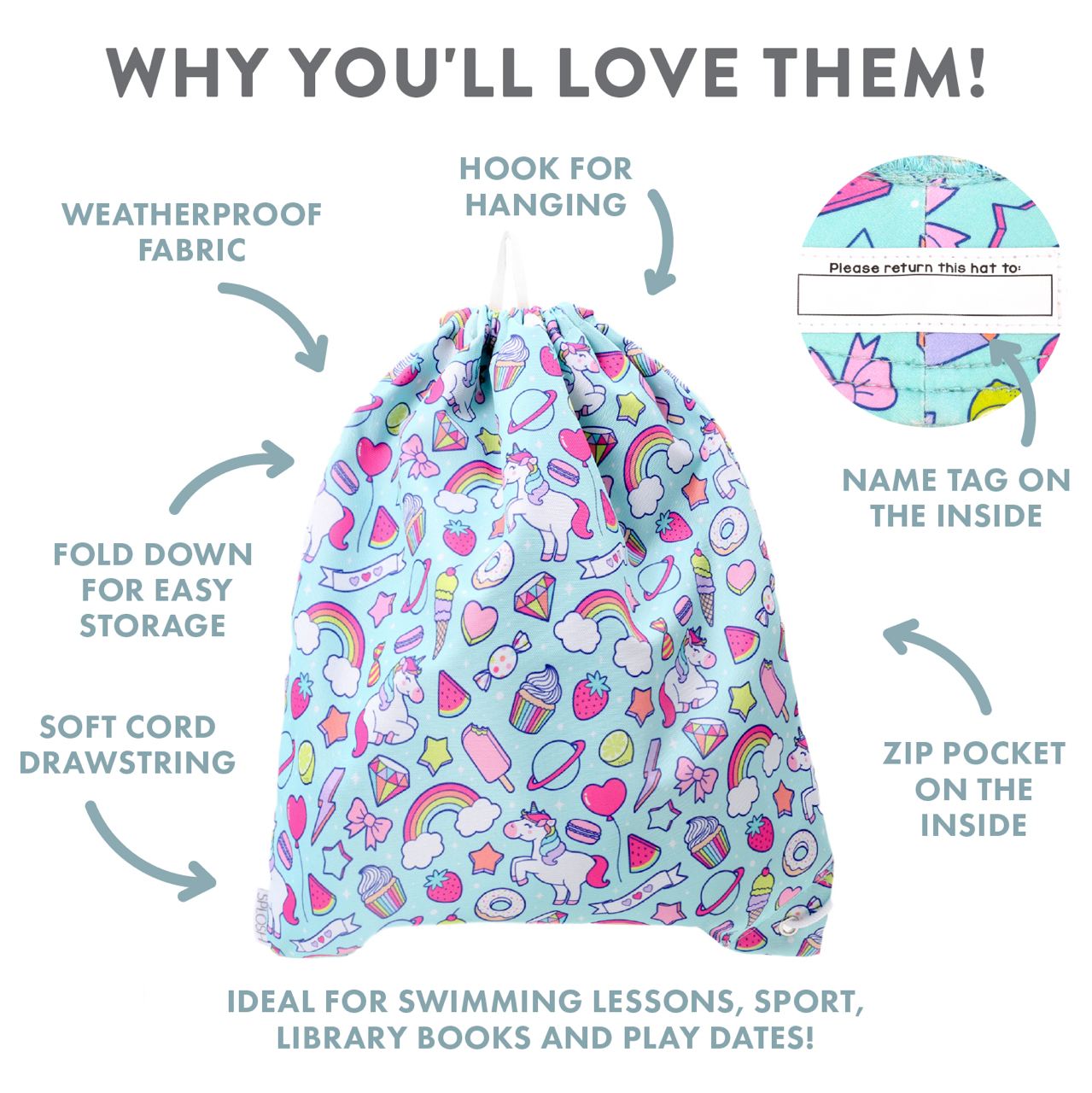 Out and About Drawstring Bag - Rainbow