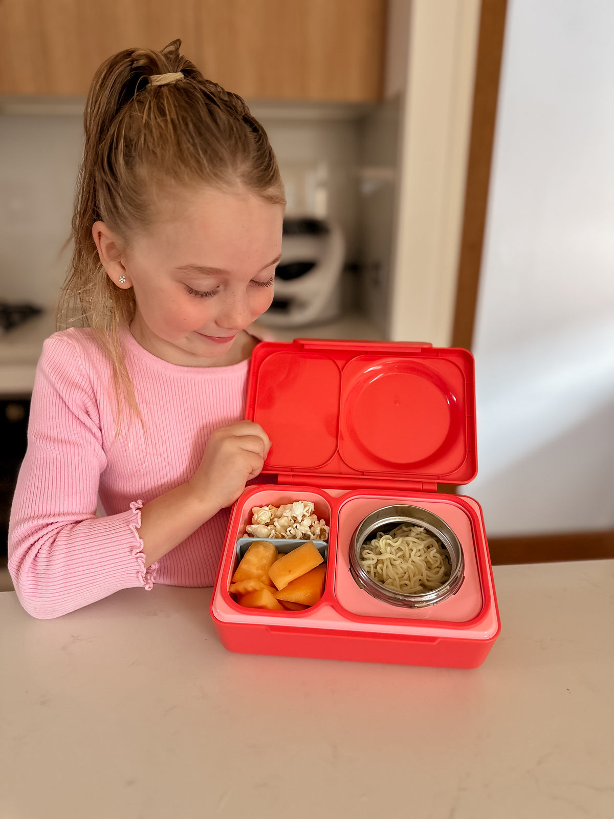 OMIEBOX UP HOT &amp; COLD BENTO BOX - CHERRY PINK