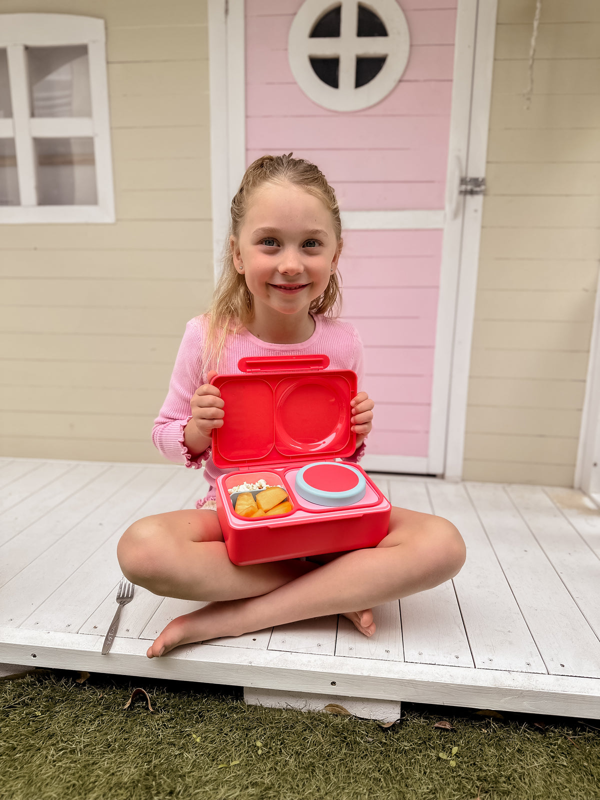 OMIEBOX UP HOT &amp; COLD BENTO BOX - CHERRY PINK