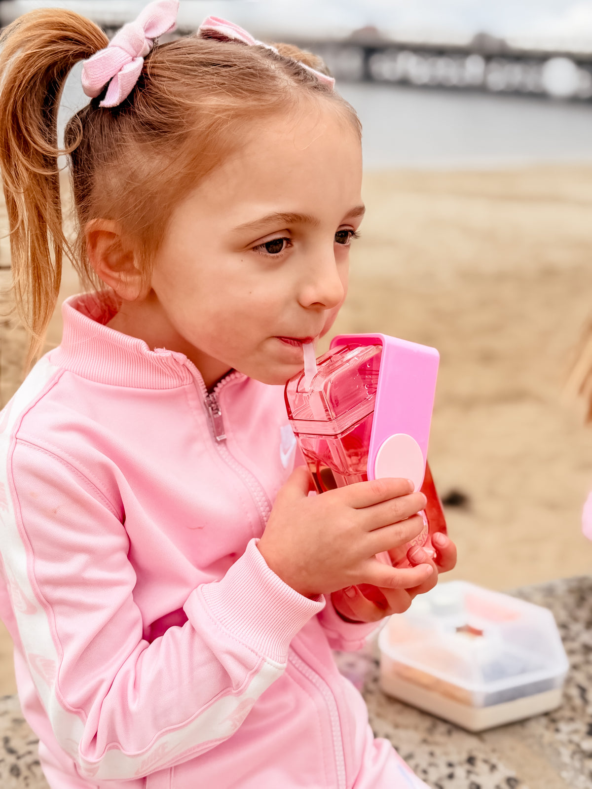 Oasis Kid's Tritan Juice Box with Straw 300ml Pink | Reusable Drink Box