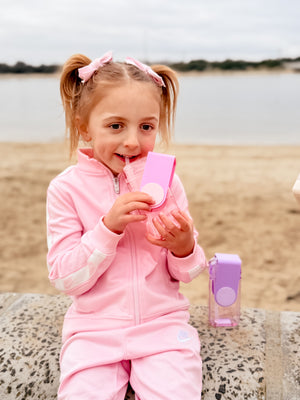 Oasis Kid's Tritan Juice Box with Straw 300ml Pink | Reusable Drink Box