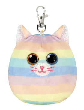 TY Squishy Beanies HEATHER - cat squish clip