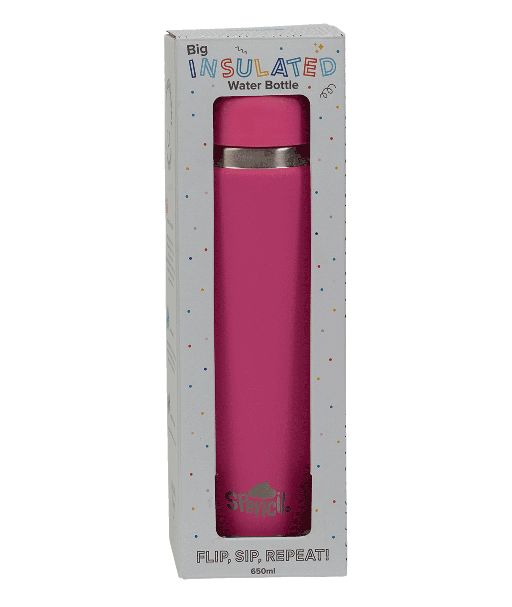 Big Insulated Water Bottle 650ml - Fuchsia