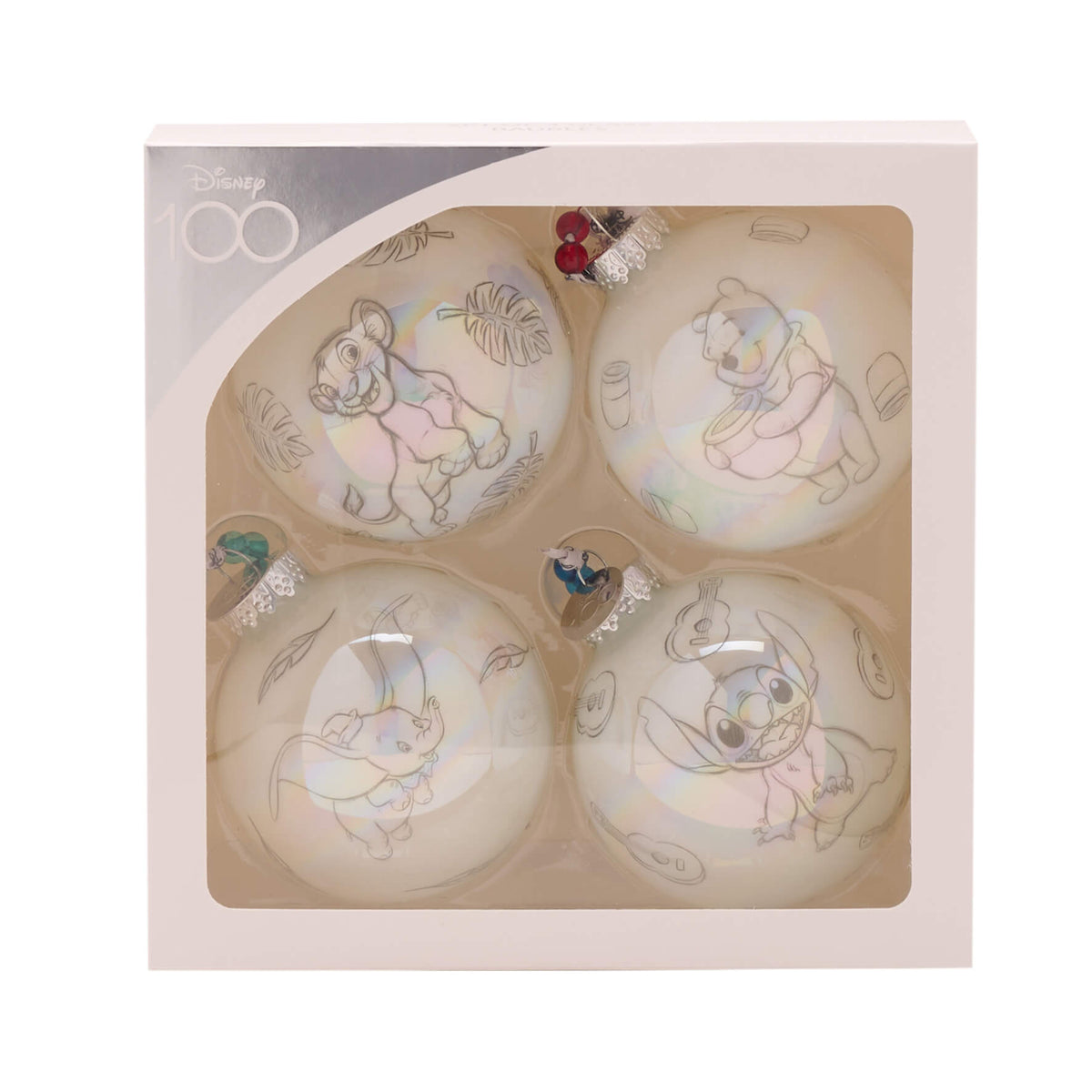 DISNEY 100 CHRISTMAS BAUBLES CLASSIC CHARACTERS (SET OF 4)