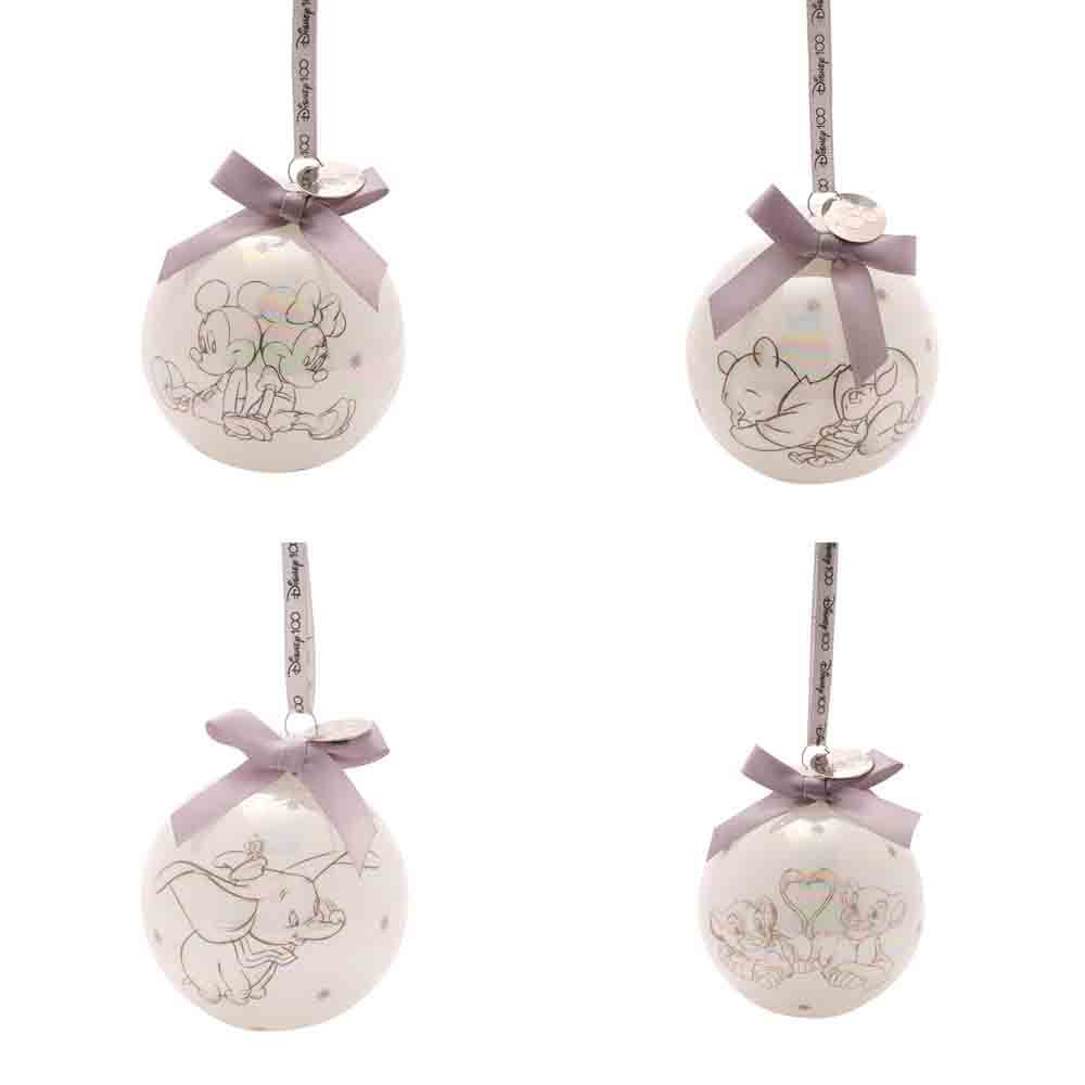 DISNEY 100 CHRISTMAS BAUBLES LOVE (SET OF 4)