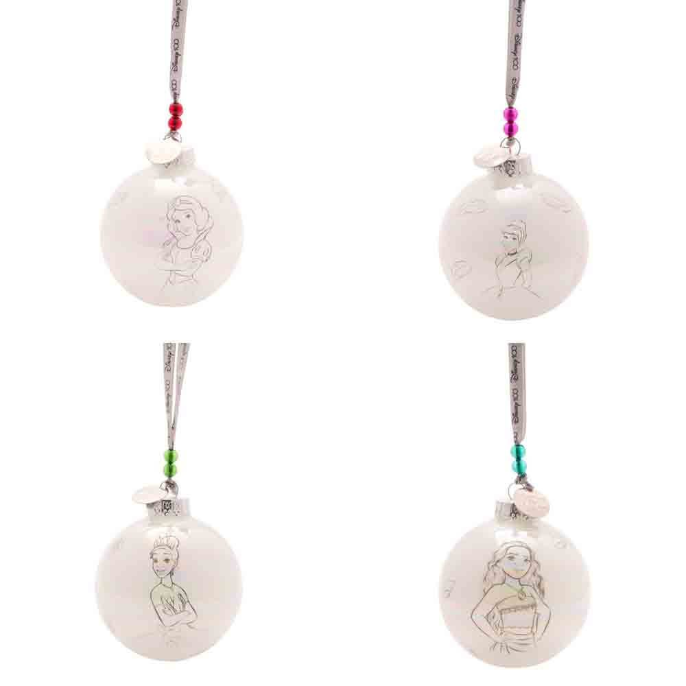 DISNEY 100 CHRISTMAS BAUBLES PRINCESSES (SET OF 4)