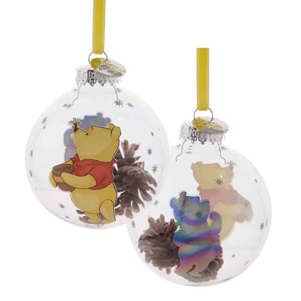 DISNEY 100 CHRISTMAS GLASS BAUBLE WINNIE THE POOH