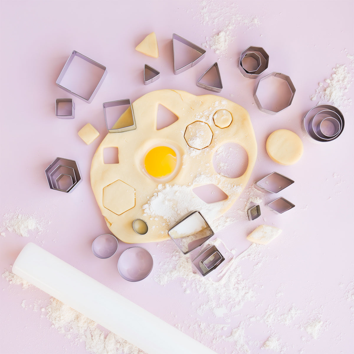 24-Piece MINI GEOMETRIC Stainless Pastry Cutter Set - by Sprinks