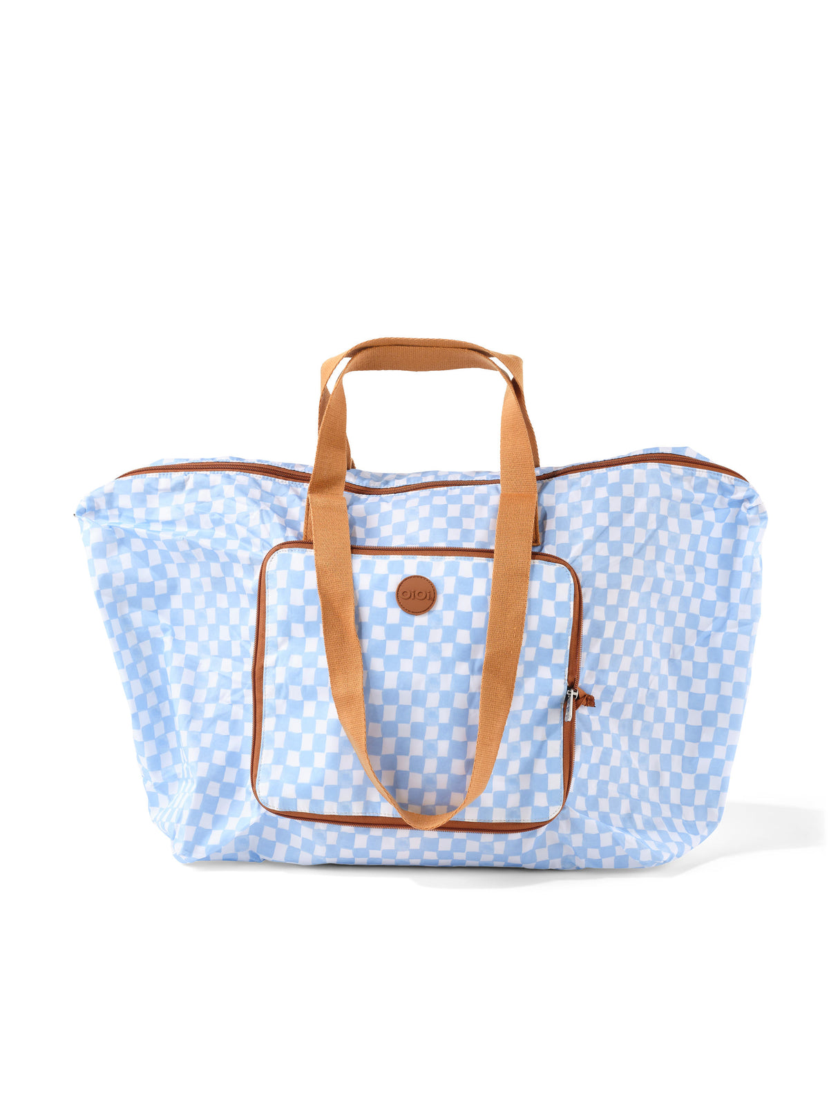 Fold-Up Tote - Blue Check