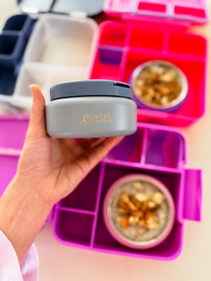 OASIS STAINLESS STEEL DOUBLE WALL INSULATED FOOD FLASK W/ QUICK RELEASE LID - Mini Food Jar -  BLUSH