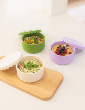 MontiiCo Silicone Scallop Bowl - Cream