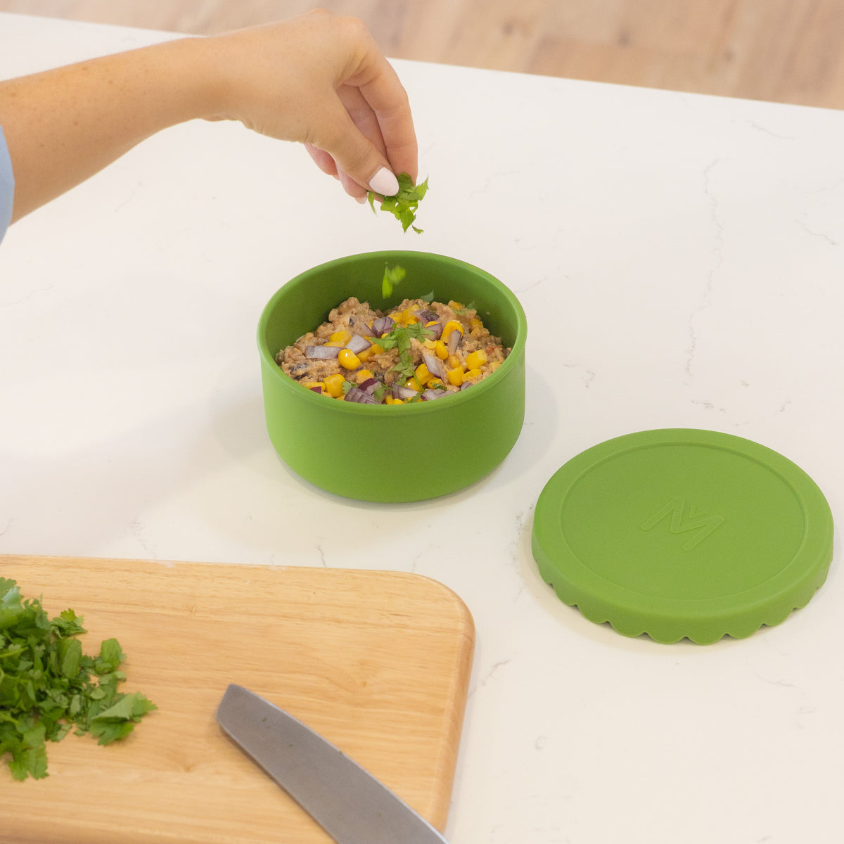 MontiiCo Silicone Scallop Bowl - Pickle