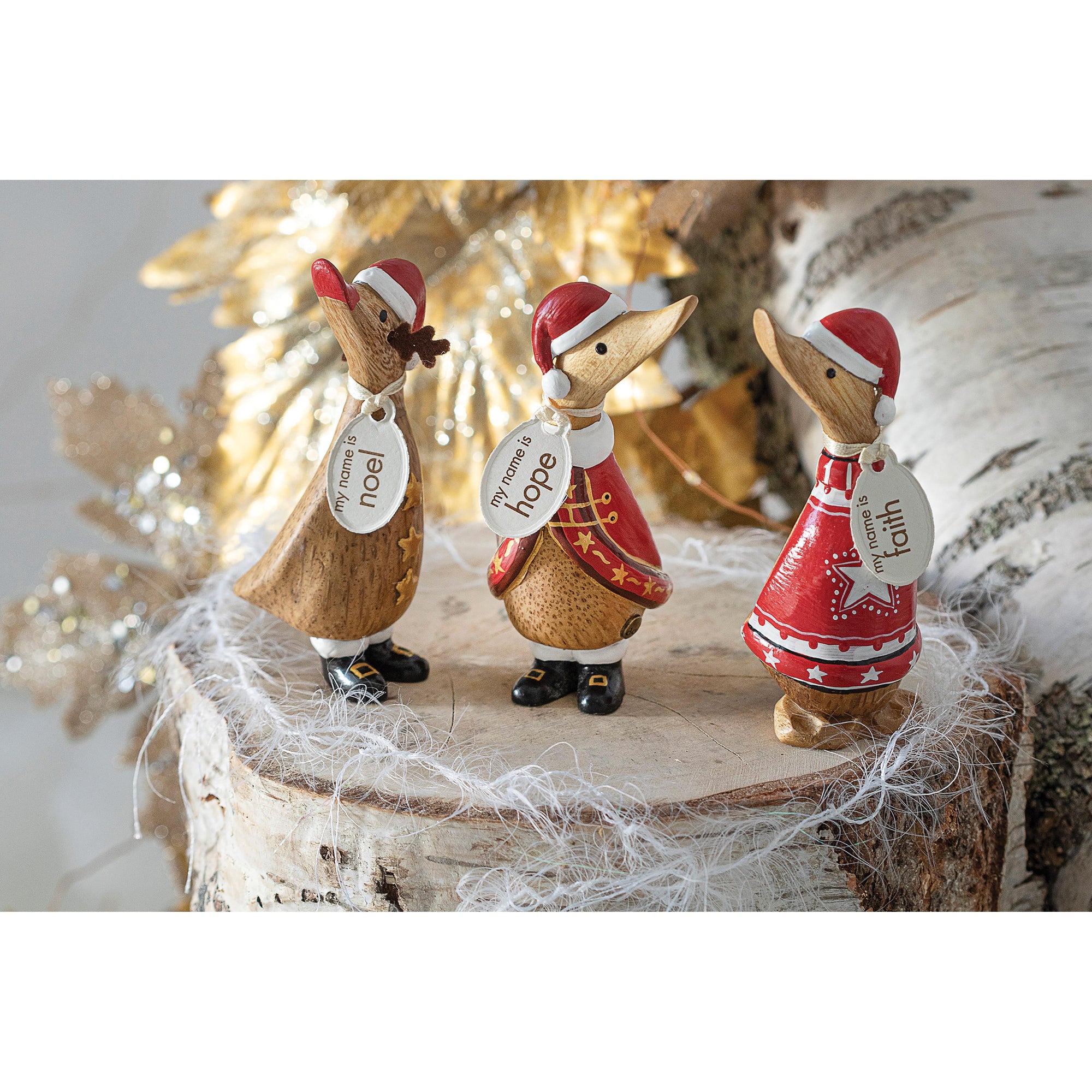 DCUK TRADITIONAL CHRISTMAS DINKY DUCKS 3PCS ASSORTED