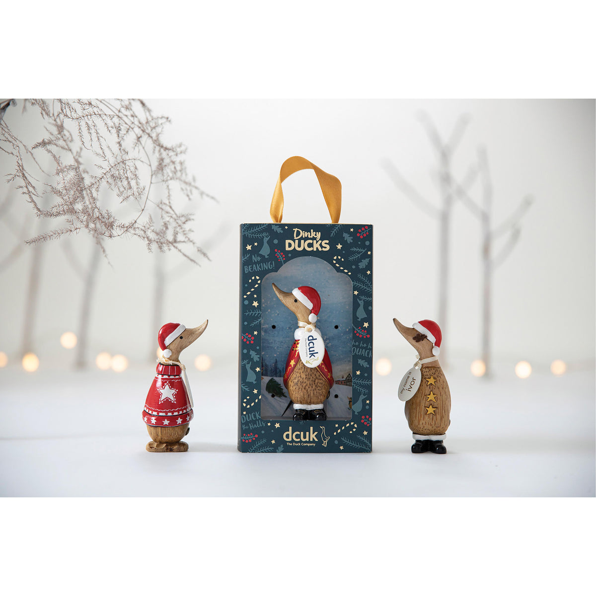DCUK TRADITIONAL CHRISTMAS DINKY DUCKS 3PCS ASSORTED