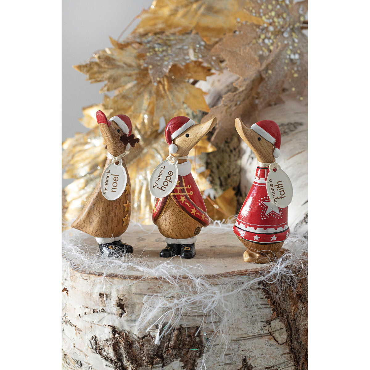 DCUK TRADITIONAL CHRISTMAS DINKY DUCKS 3PCS ASSORTED