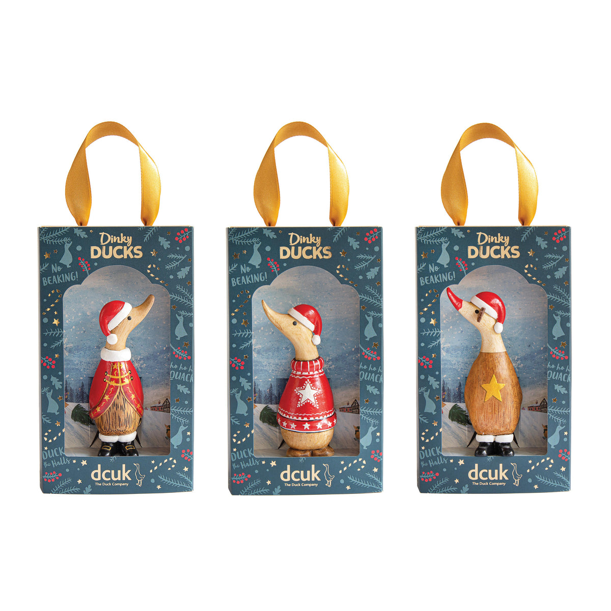 DCUK TRADITIONAL CHRISTMAS DINKY DUCKS 3PCS ASSORTED