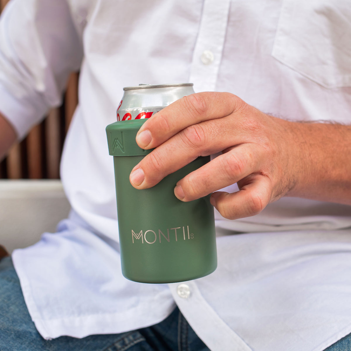 MONTIICO INSULATED CAN &amp; BOTTLE COOLER - SAGE
