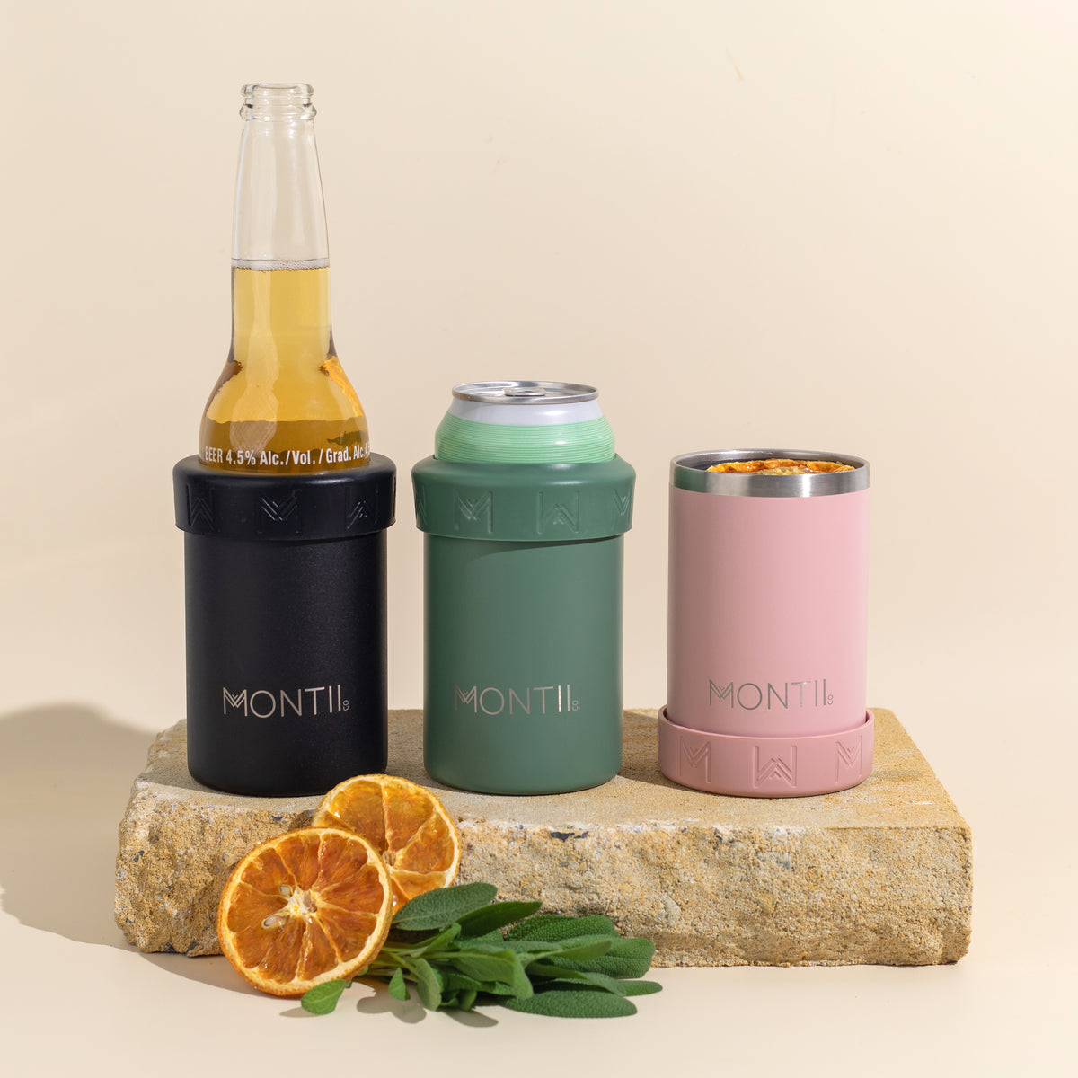MONTIICO INSULATED CAN &amp; BOTTLE COOLER - COAL
