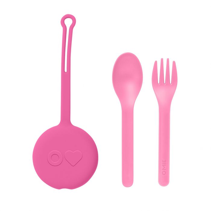 OMIE OMIEPOD 3 PIECE CUTLERY SET - BUBBLE PINK
