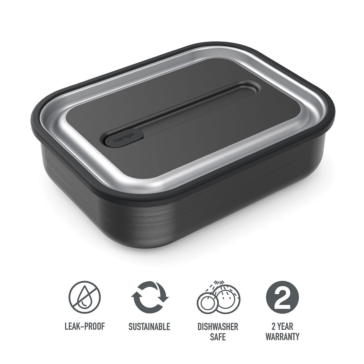 BENTGO STAINLESS STEEL LEAK-PROOF LUNCH BOX 1200ML - CARBON BLACK