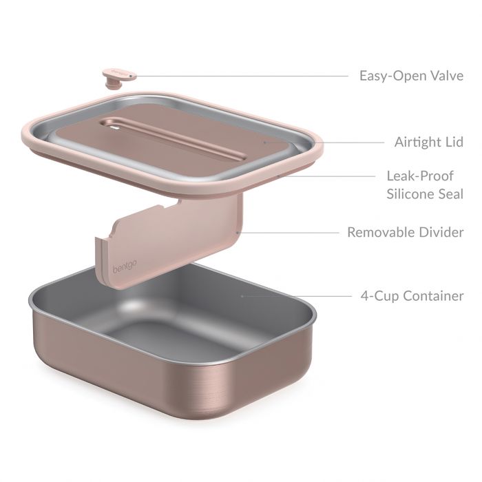 BENTGO STAINLESS STEEL LEAK-PROOF LUNCH BOX 1200ML - ROSE GOLD
