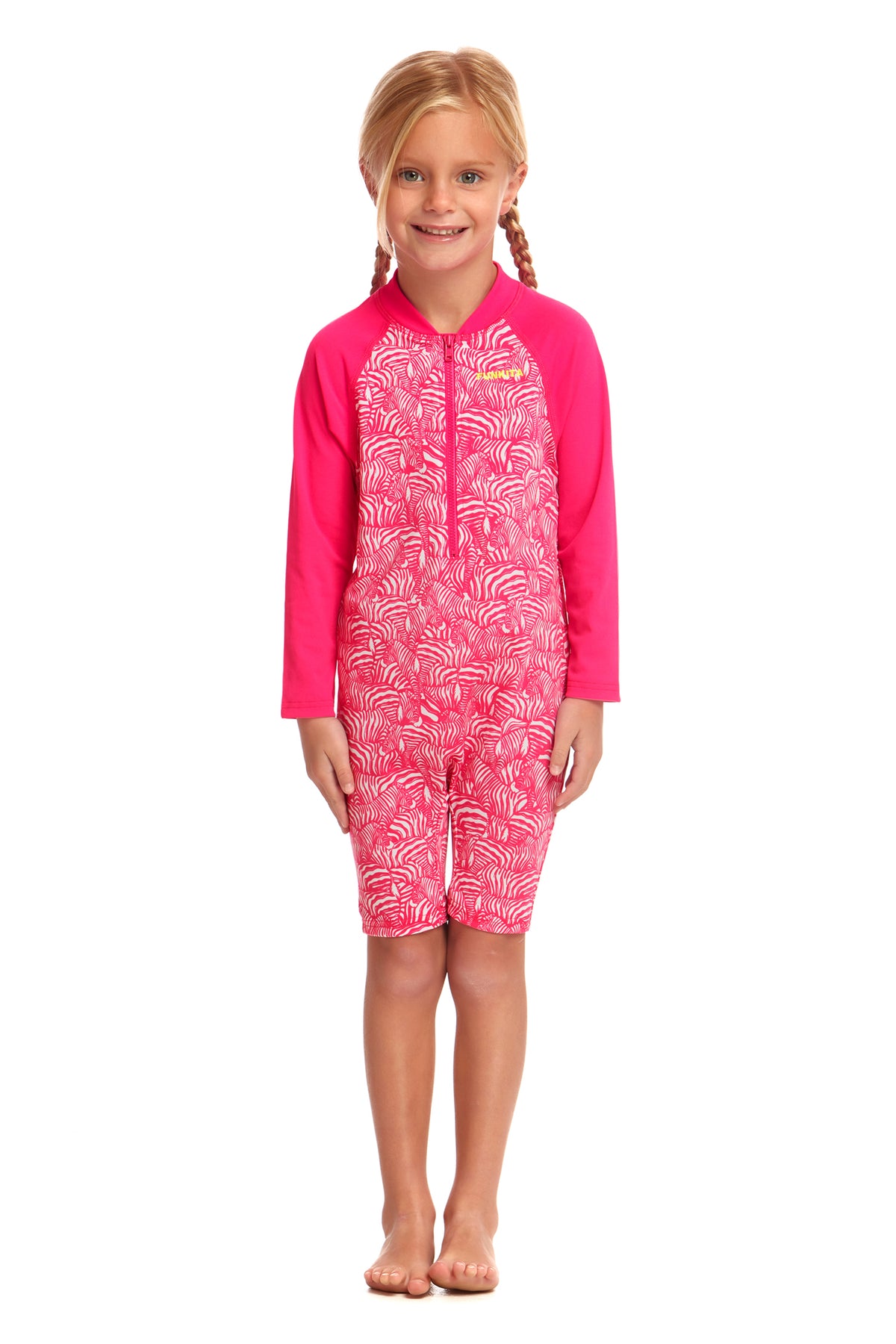 FUNKITA - TODDLER GIRLS PRINTED ONE PIECE GO JUMPSUIT - PAINTED PINK