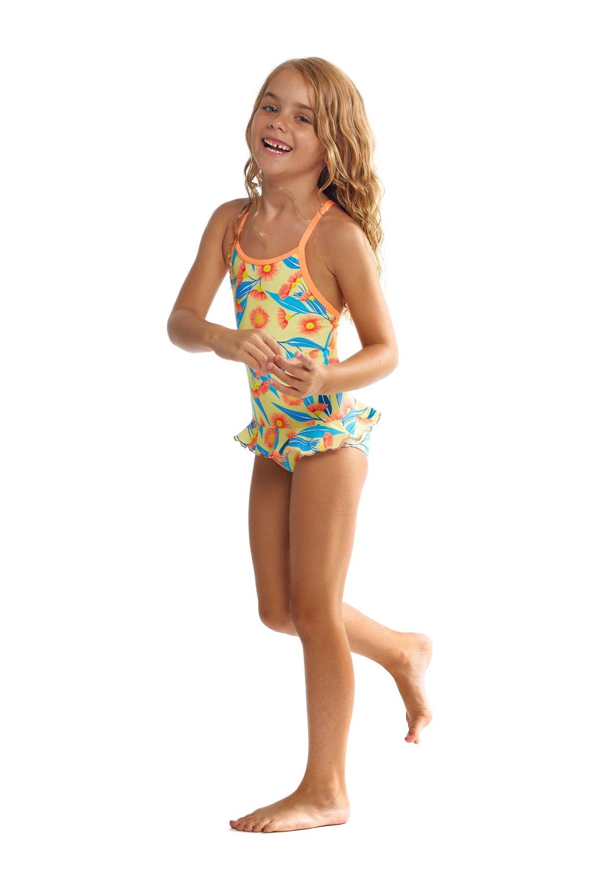 FUNKITA - TODDLER GIRLS BELTED FRILL ONE PIECE - GUMMY BEAR