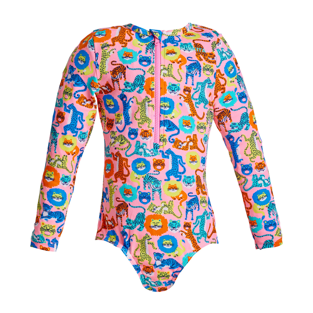 FUNKITA - TODDLER GIRLS PRINTED SUN COVER ONE PIECE - FELINE FIESTA