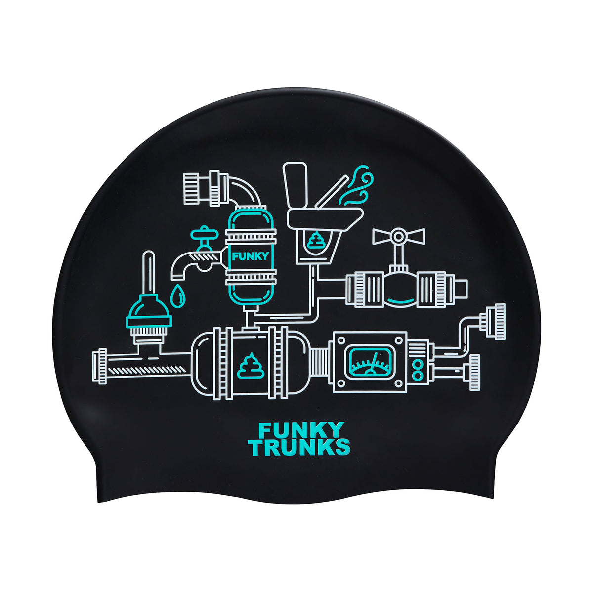 POOPED  SILICONE SWIMMING CAP