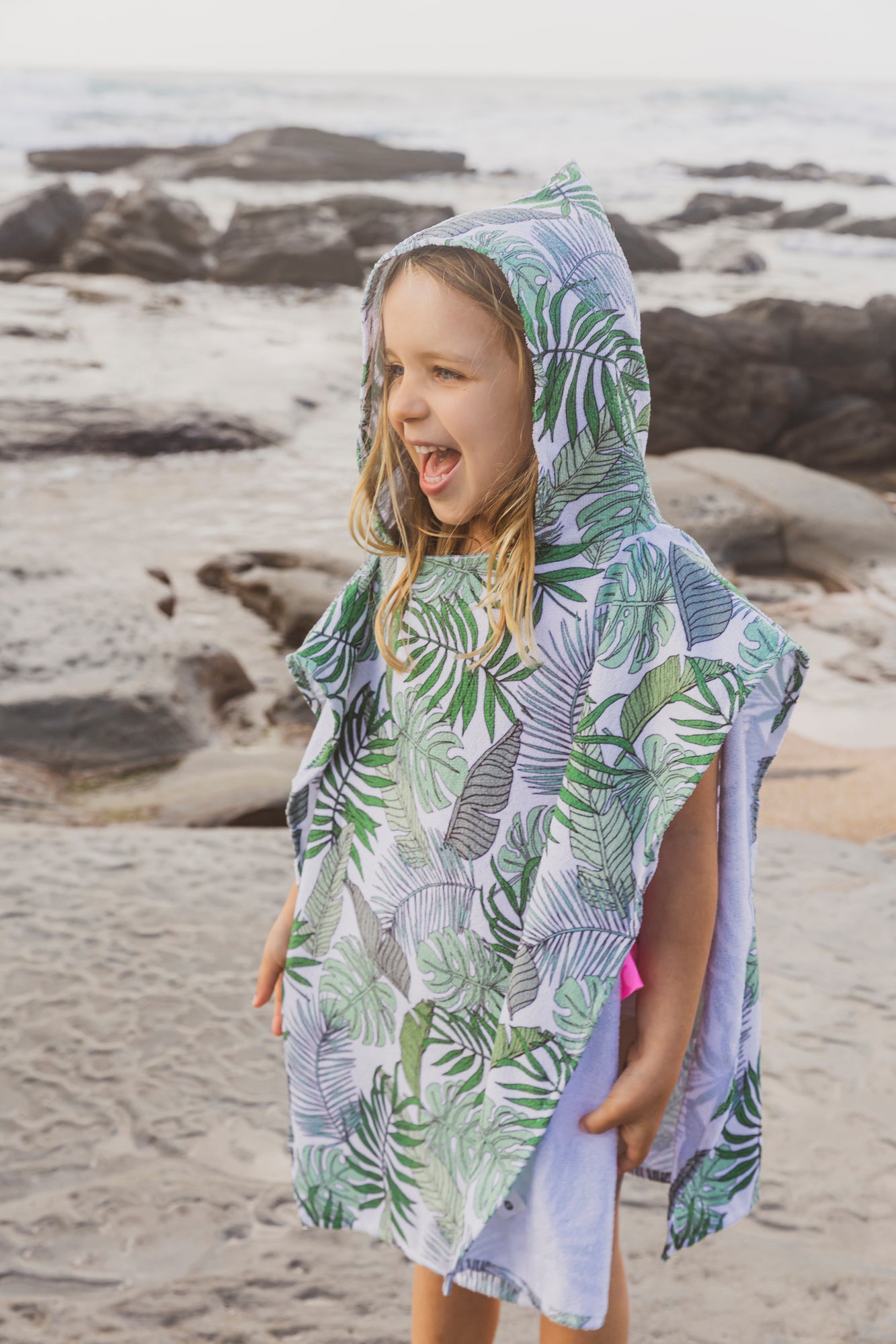 Kids Hooded Towel - Palms