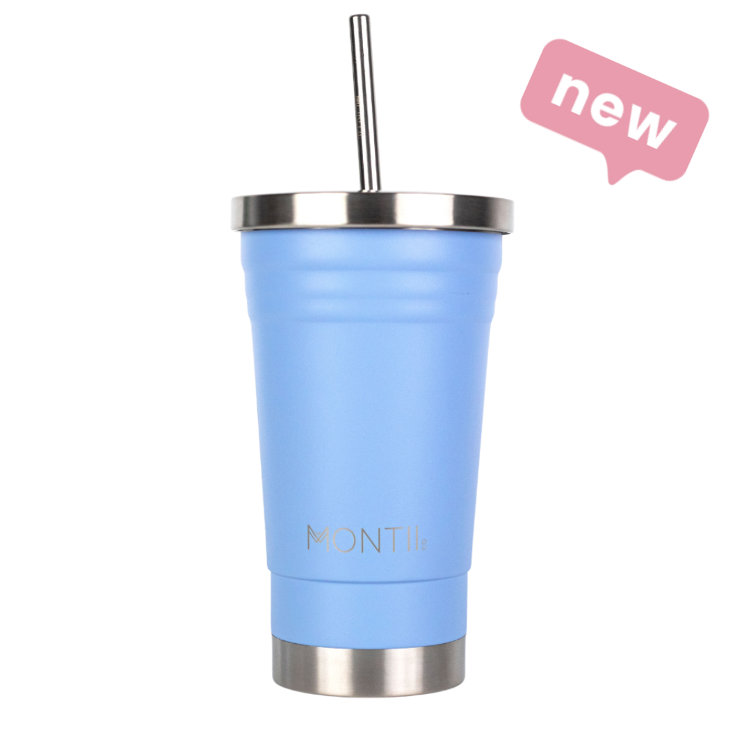 MontiiCo Kids Smoothie Cup | 275ml with stainless steel and Silicone straw