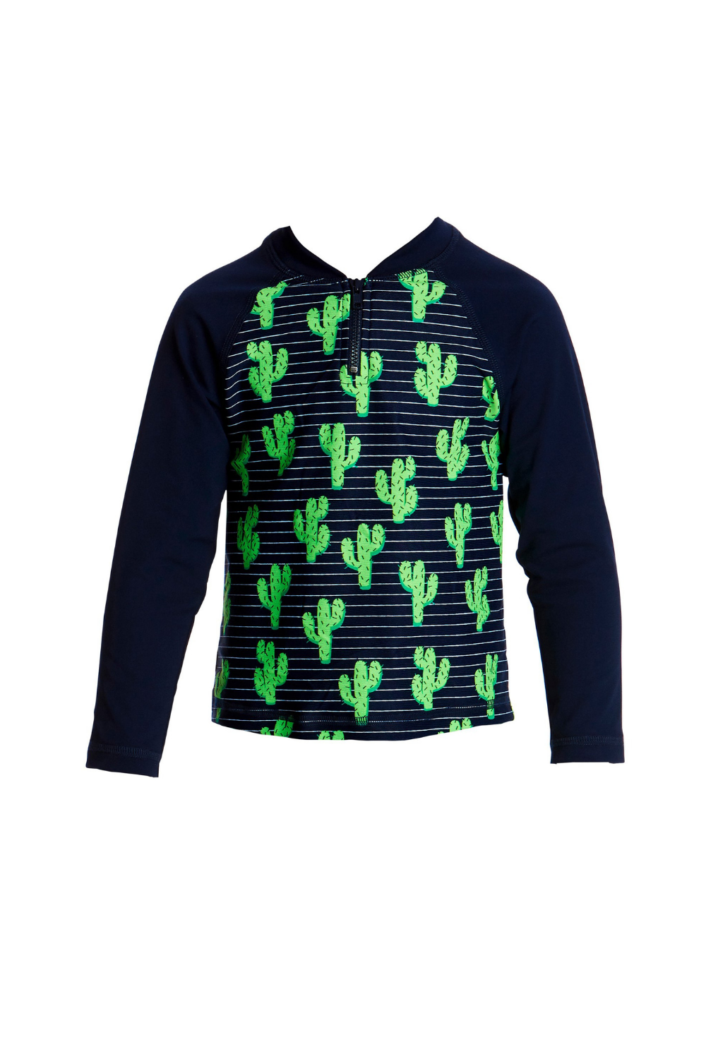 FUNKY TRUNKS - TODDLER BOYS PRINTED ZIPPY RASH VEST - PRICKLY PETE